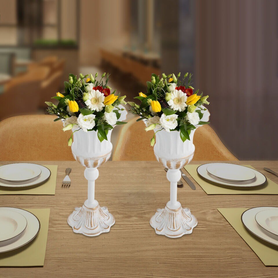 Flower Vase Office Home Decor Wedding Centerpieces Tables Set of 2 Metal Vase