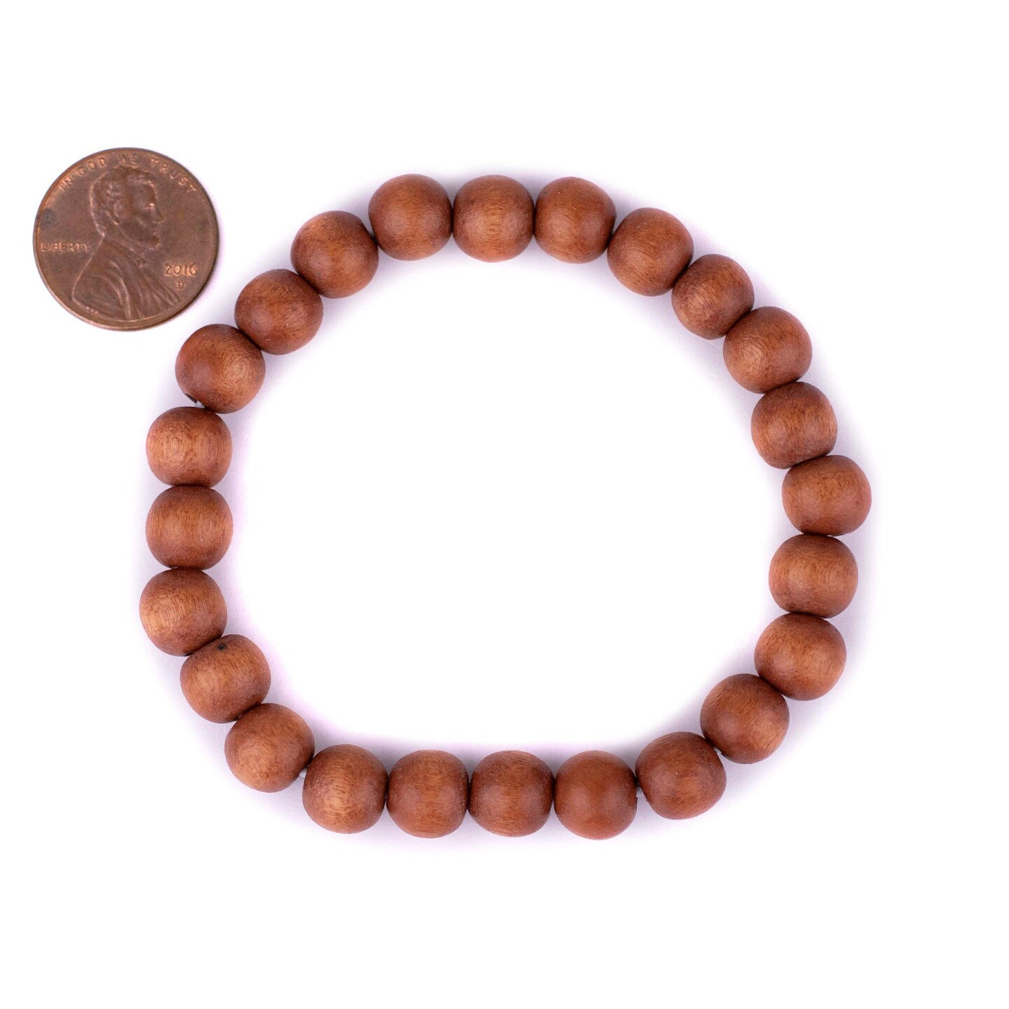 TheBeadChest Wood Stretch Bracelet, Light Brown - Stackable Beaded Jewelry, Unisex for Men &#x26; Women