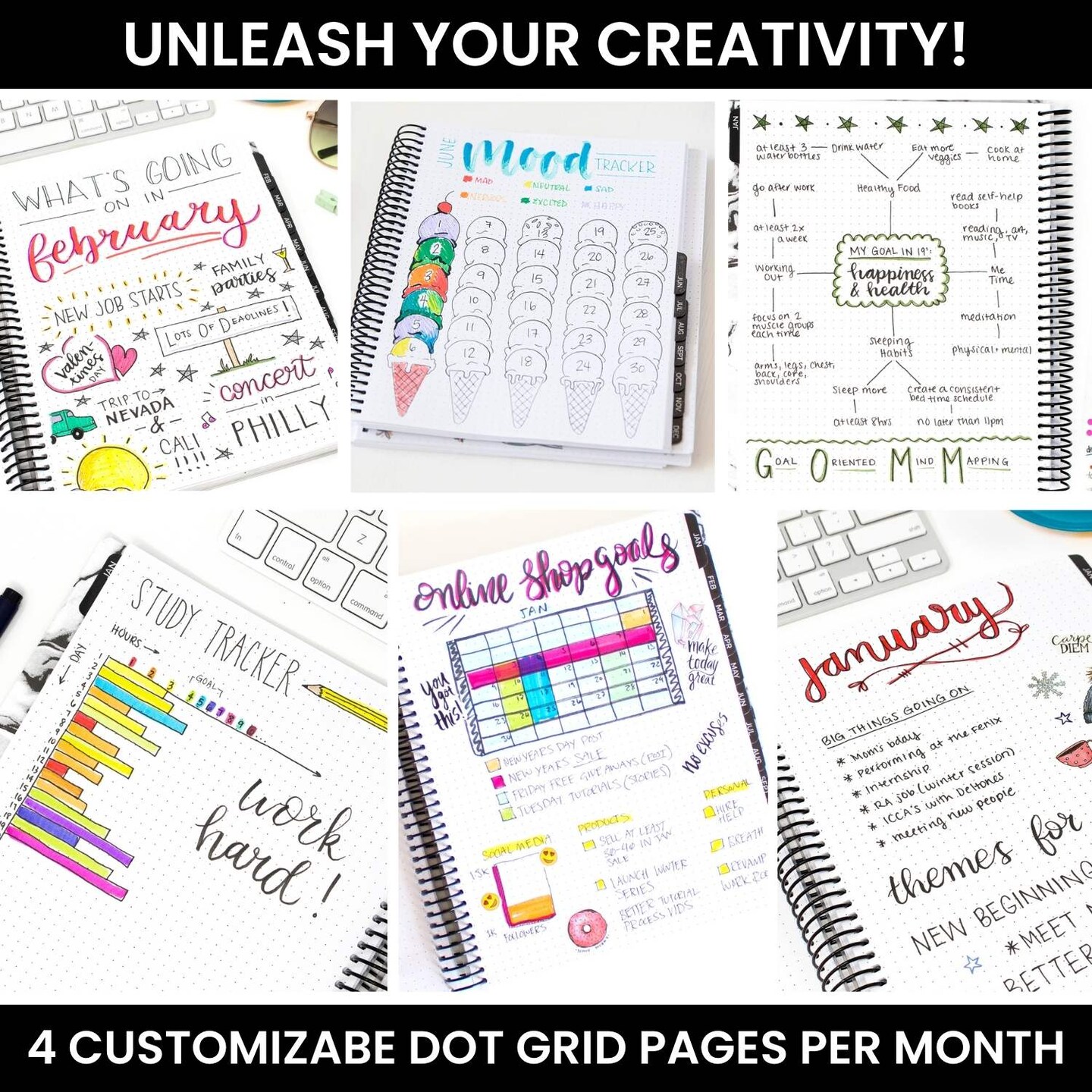 bloom daily planners Undated Dot Journaling Planner &#x26; Calendar, Dots