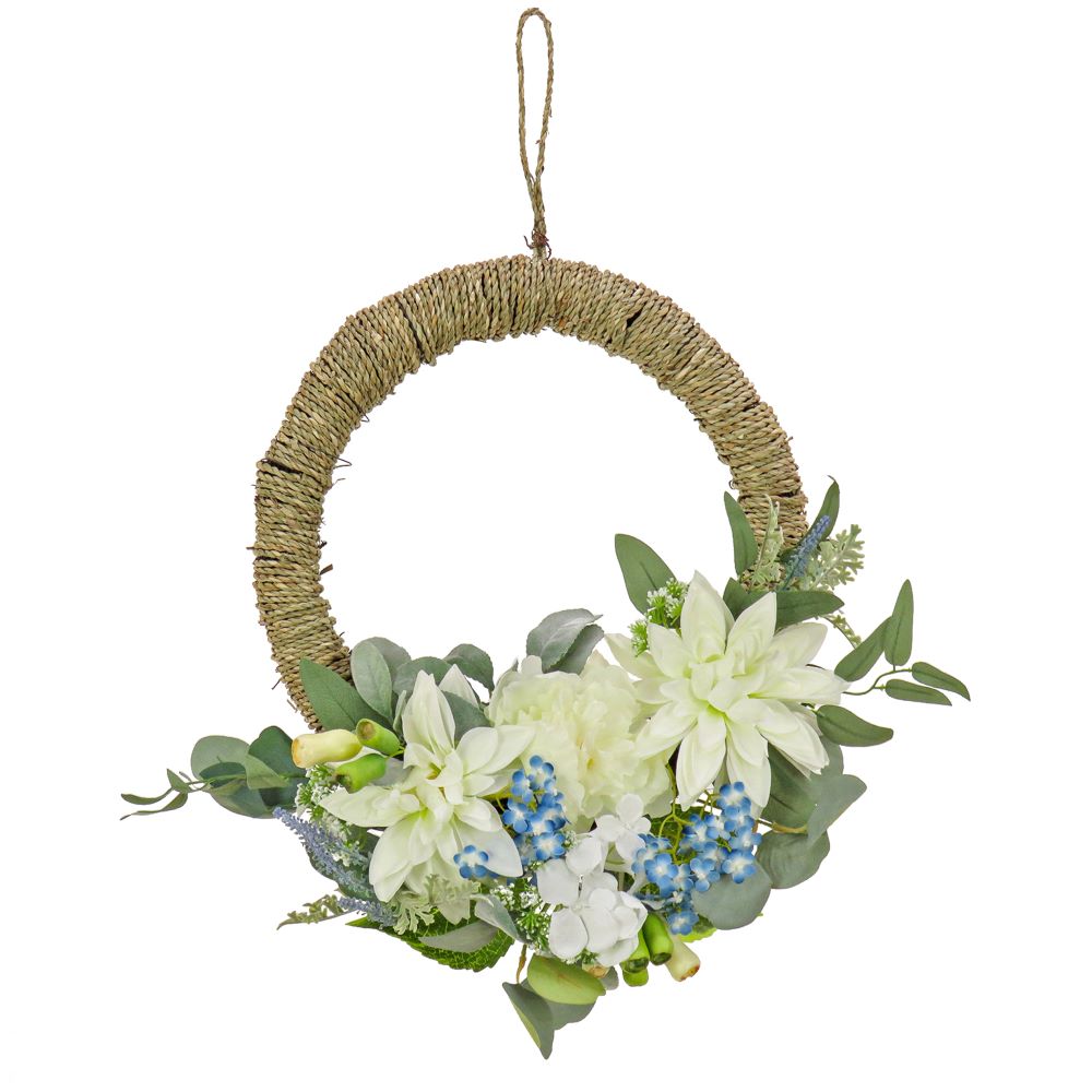 20&#x22; Dahlia, Peony, and Hydrangea Hoop Wreath