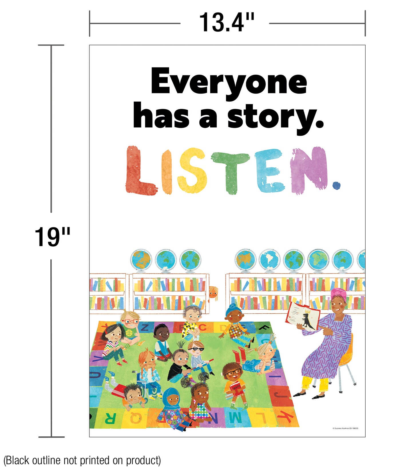 Carson Dellosa 4-Piece All Are Welcome Children&#x27;s Book Posters, Motivational 13&#x22; x 19&#x22; Wall Art With Positive Affirmations for Bulletin Board, Classroom Decor, School Counselor Office Must Haves