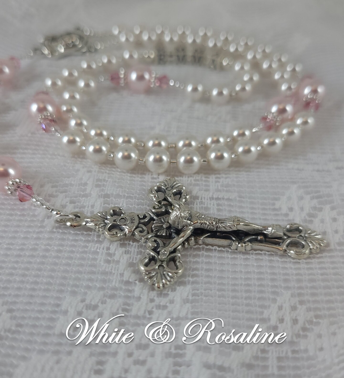 Rosary Beads - White with Rosaline Pearls | MakerPlace by Michaels