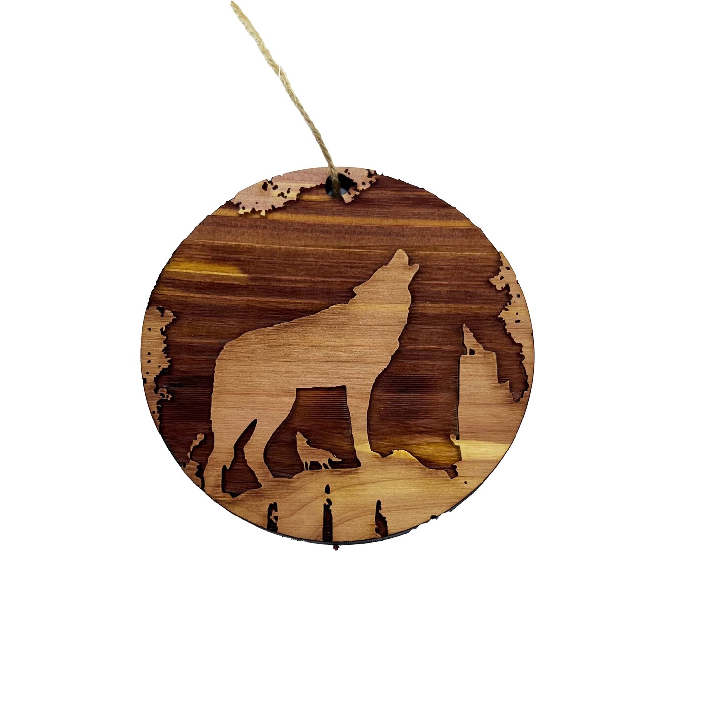 Mountain Wolves - Cedar Ornament Mountain Wolves - Cedar Ornament