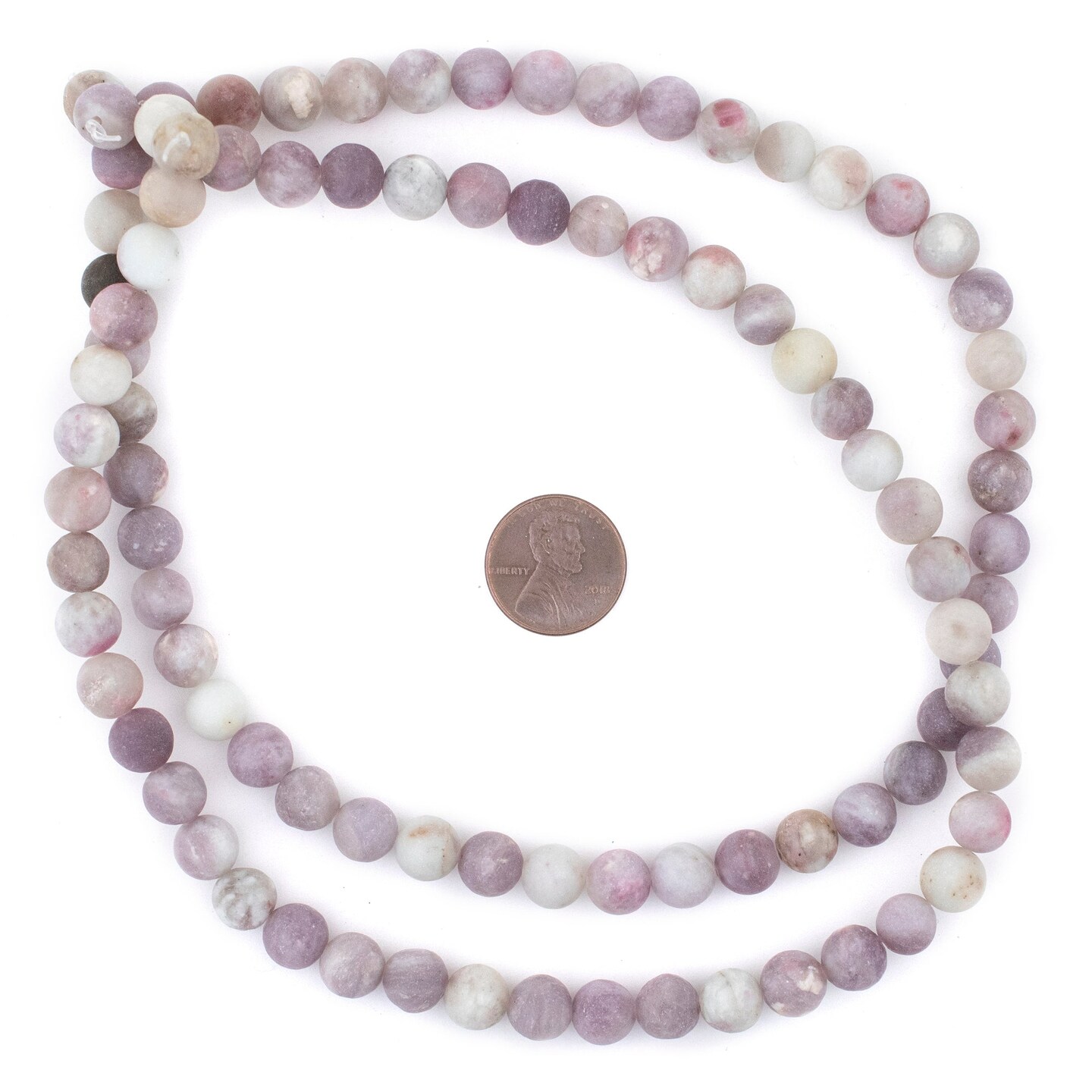 TheBeadChest Matte Lavender Lilac Jade Beads (8mm): Organic Gemstone Round Spherical Energy Stone Healing Power Crystal for Jewelry Bracelet Mala Necklace Making