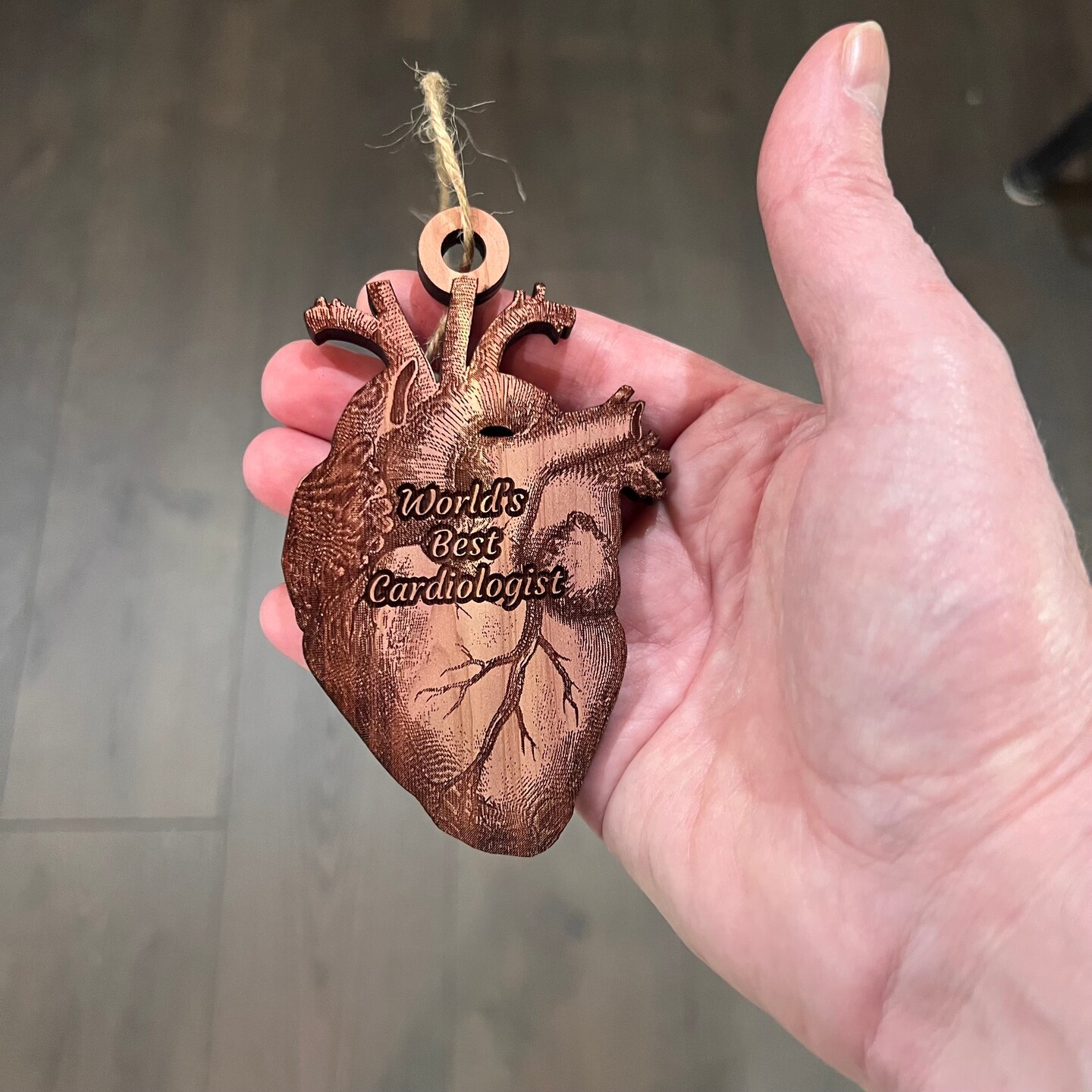 Worlds Best Cardiologist HEART - Cedar Ornament Worlds Best Cardiologist HEART - Cedar Ornament