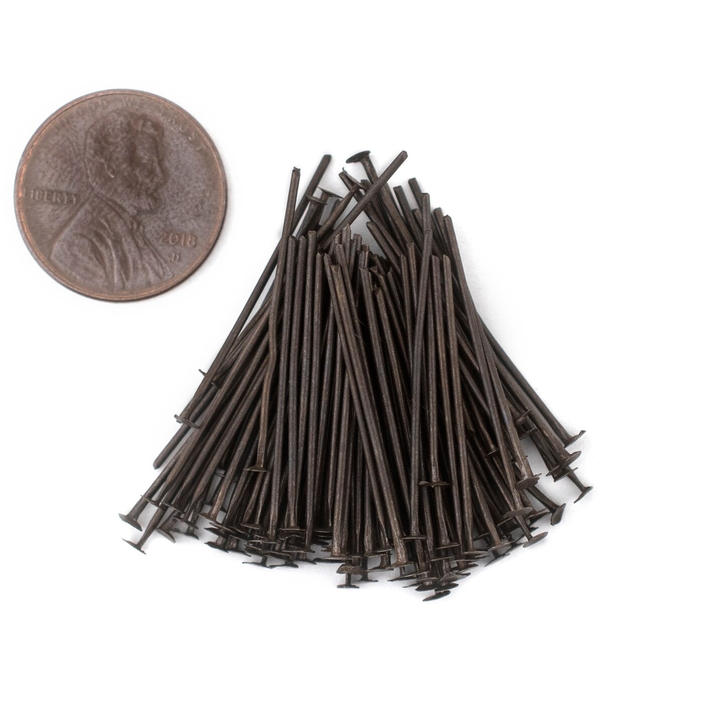 TheBeadChest Antiqued Brass 21 Gauge 1 Inch Head Pins (Approx 100 pieces)