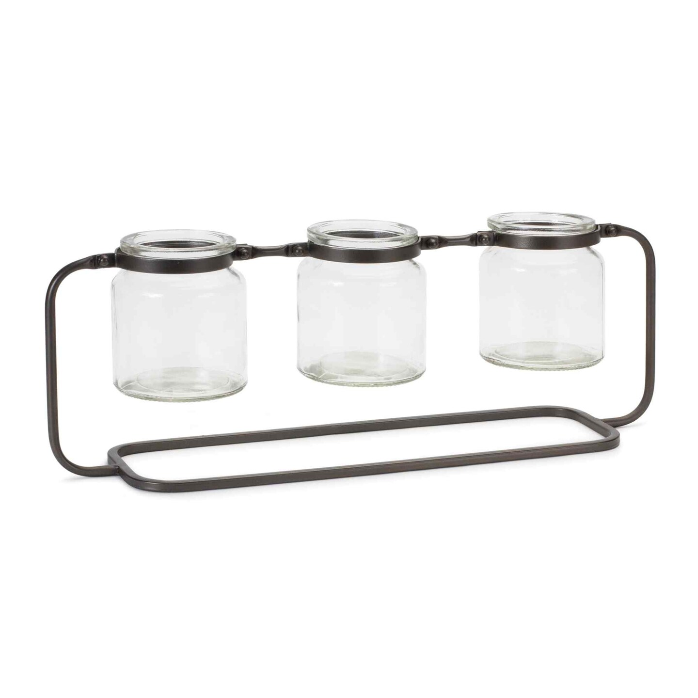 Melrose Glass Bottle Vases with Stand - 19.75&#x22; - Clear