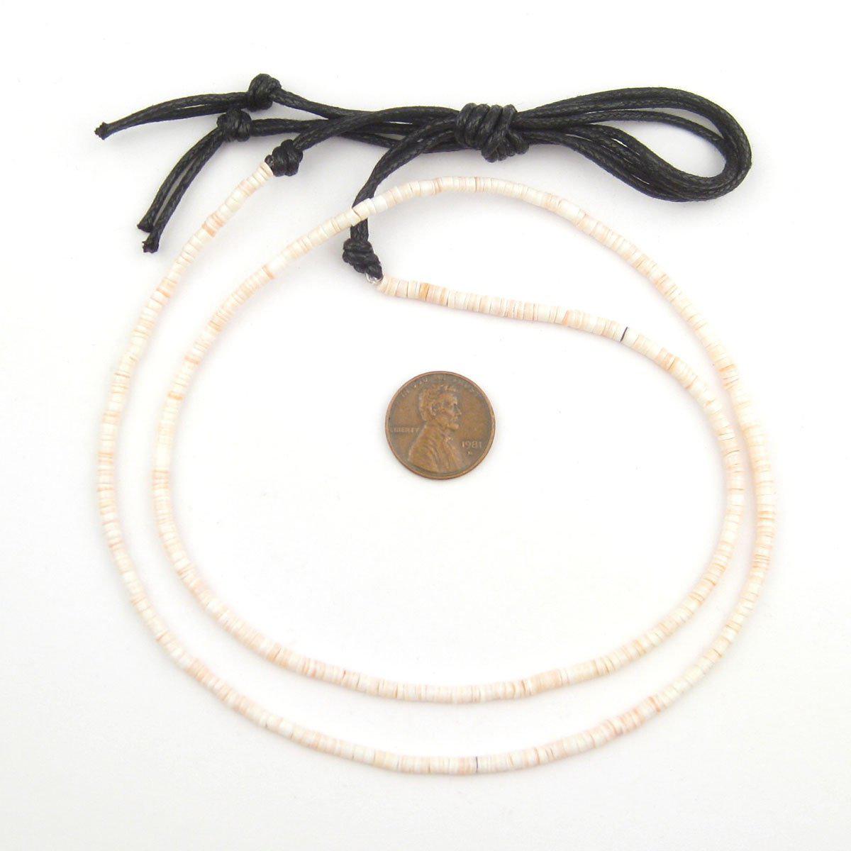 TheBeadChest Pink Natural Shell Heishi Beads (3mm)
