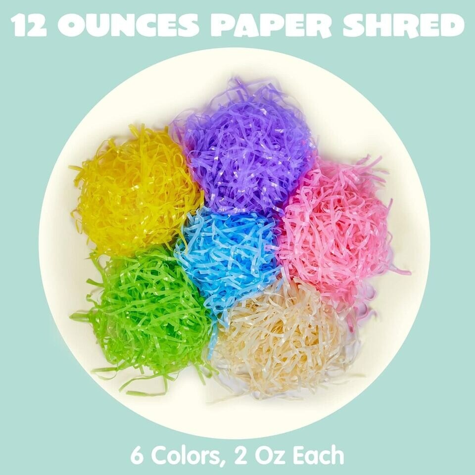 12 Oz Easter Plastic Grass in 6 Colors Easter Shred Packaging Filler DIY Easter