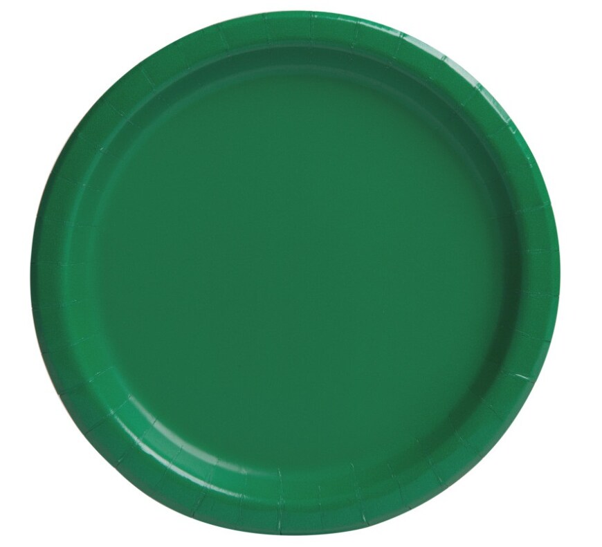 Emerald Green Solid Round 9&#x22; Dinner Plates, 8ct