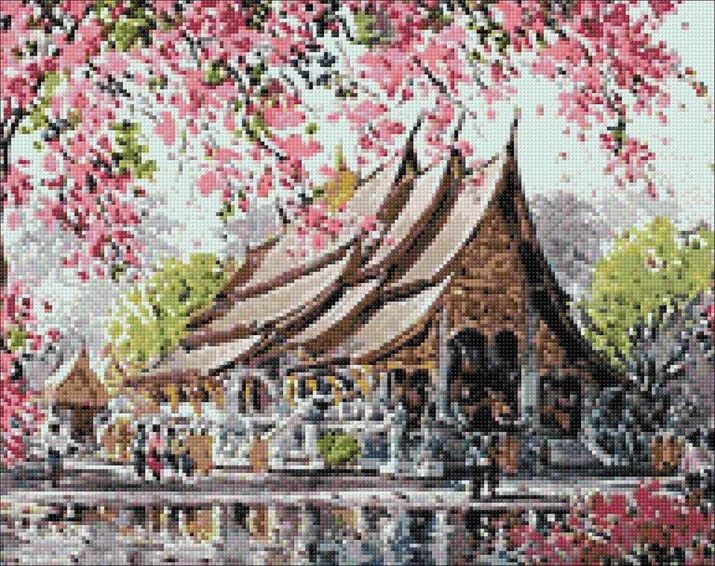Pagoda WD129 18.9 x 14.9 inches Wizardi Diamond Painting Kit
