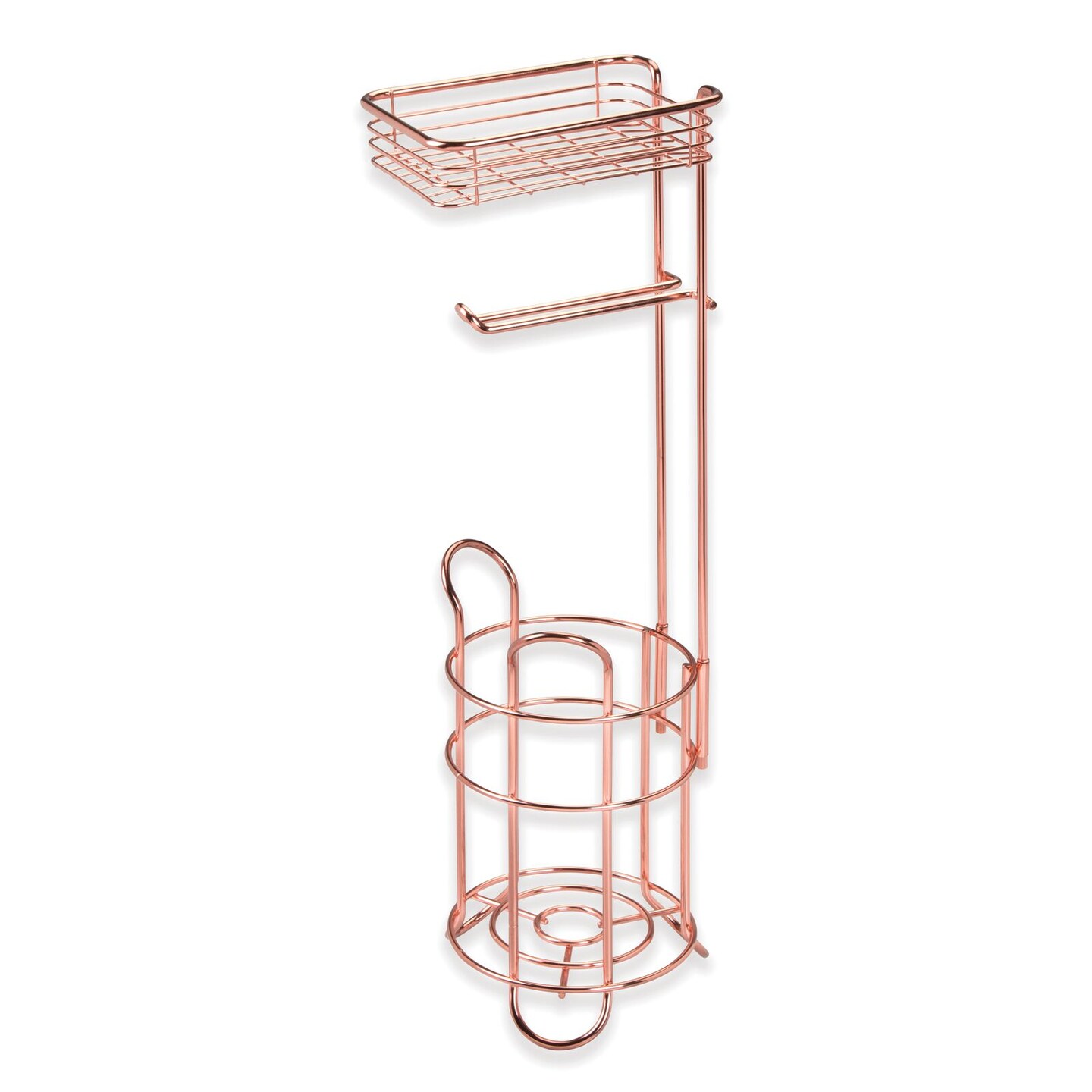mDesign Steel Free Standing Toilet Paper Holder Stand and Dispenser