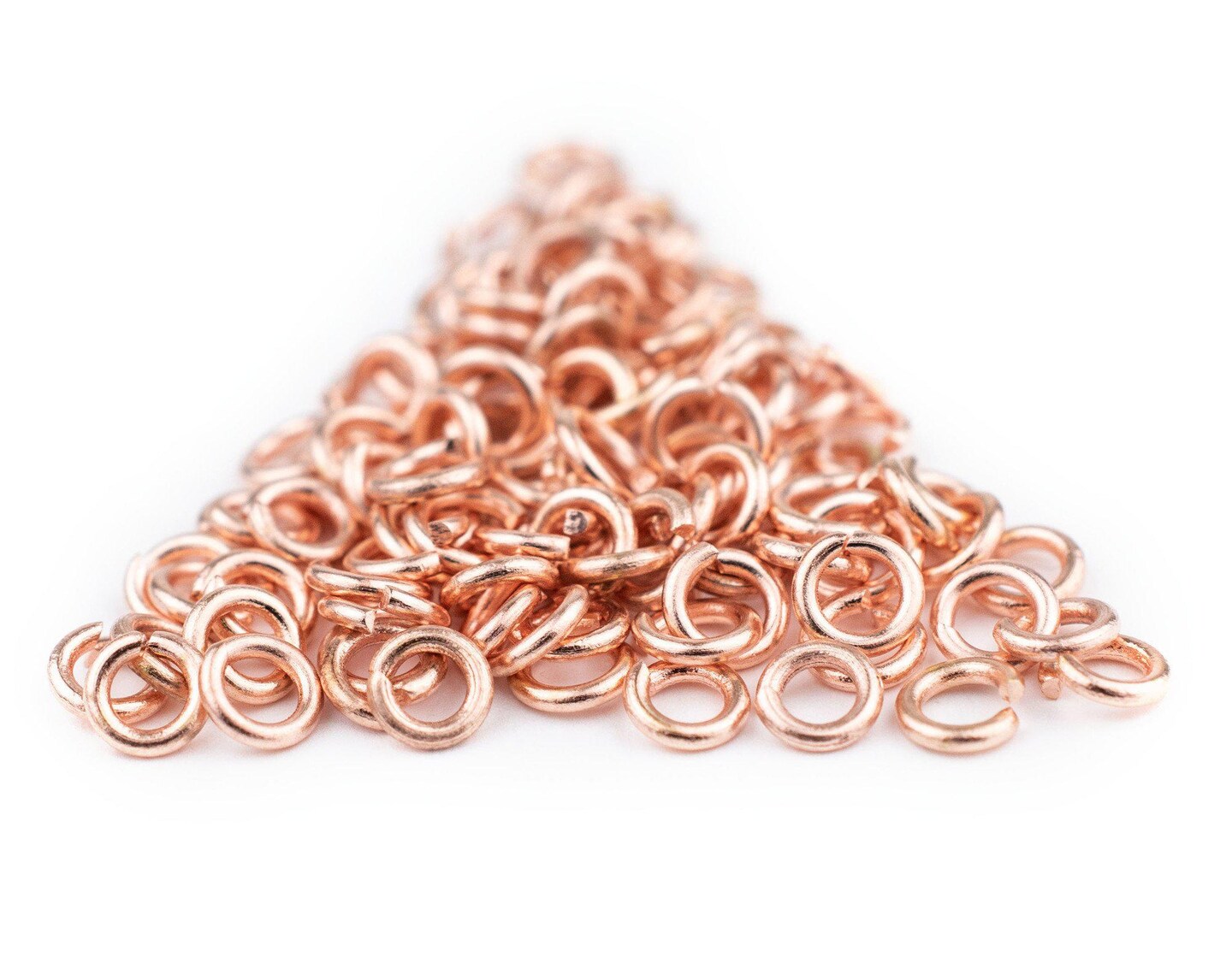 TheBeadChest Copper 4mm Round Open Jump Rings, Pack of 100