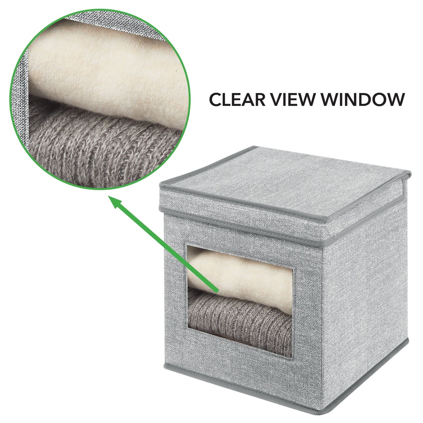 mDesign Fabric Stackable Cube Storage Organizer Box