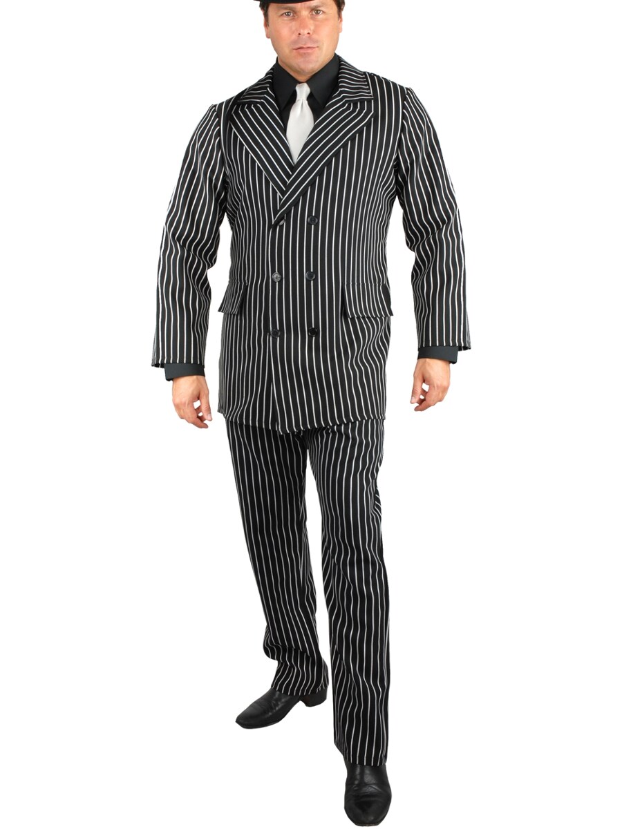 Adult Men's Roaring 20s 6 Button Gangster Costume Double Breasted Suit