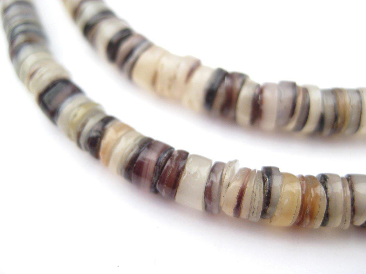 TheBeadChest Brown Natural Shell Heishi Beads 5mm 27 Inch Strand