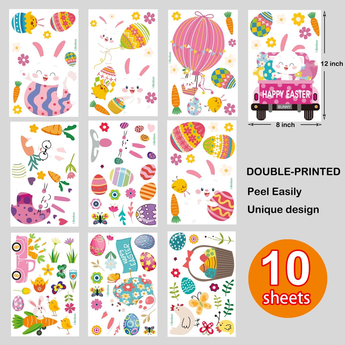 Easter Window Clings Decorations for Glass Window Stickers Decal