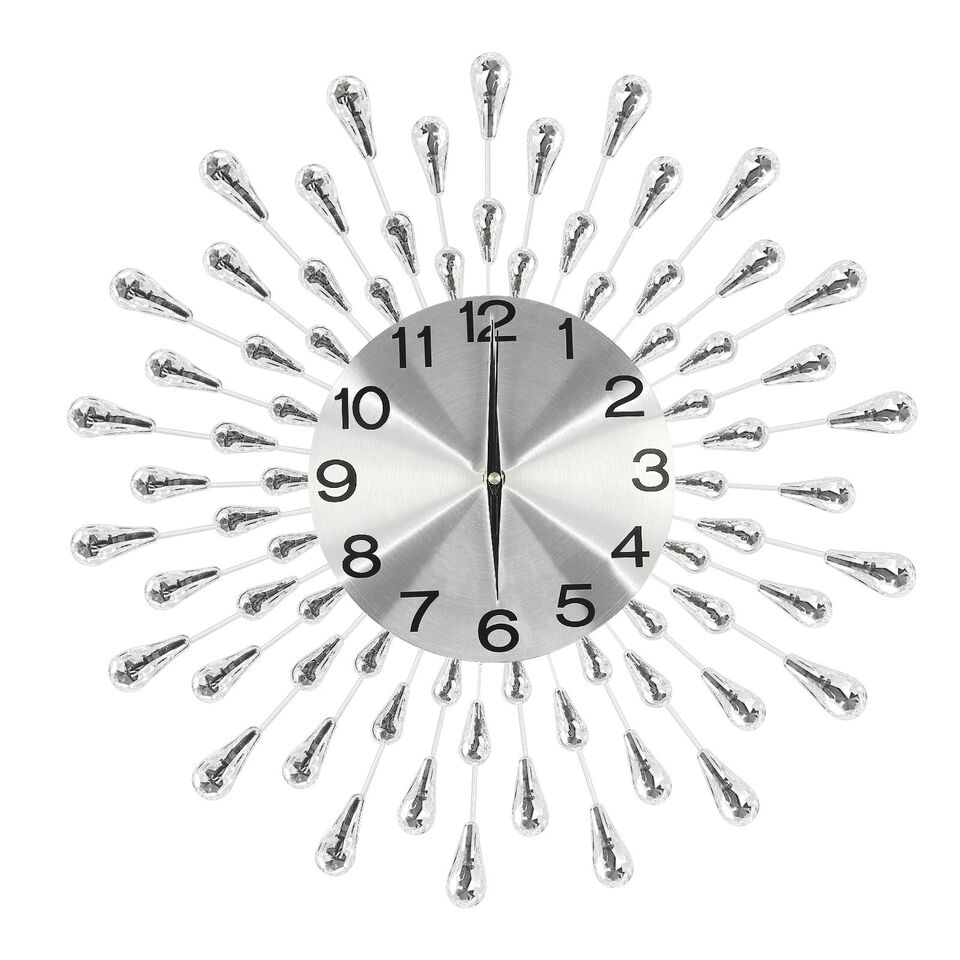 50cm Large Wall Clock for Living Room Decor Non-Ticking Quiet Metal Quartz Clock
