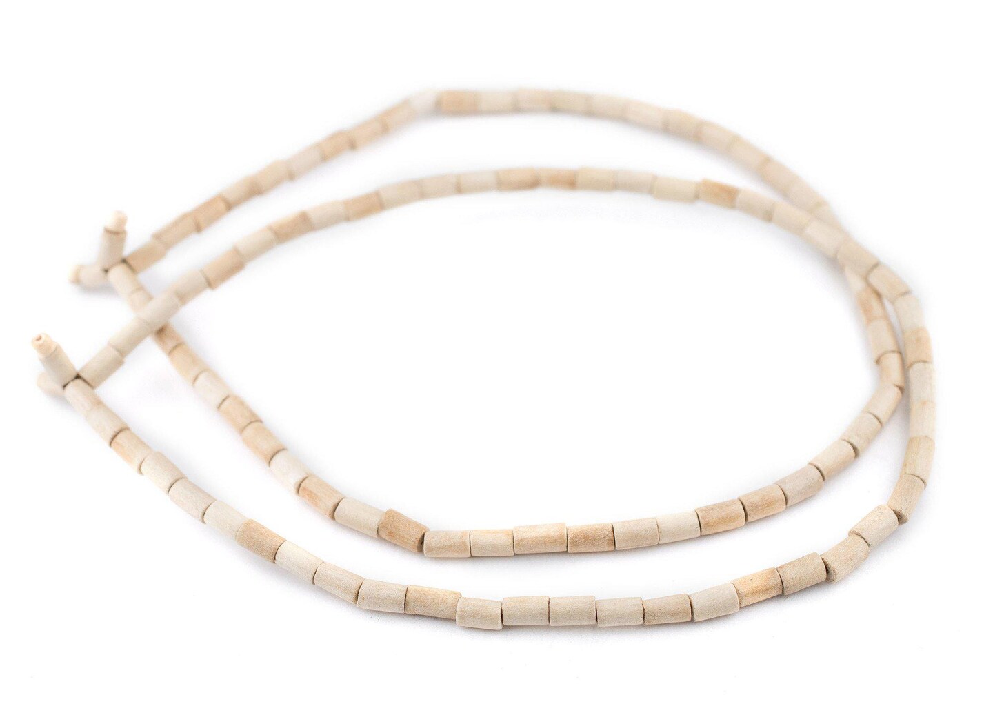 The Bead Chest Cream Tube Natural Wood Beads (7x5mm): Organic Eco-Friendly Wooden Bead Strand for DIY Jewelry, Crafts, Necklace and Bracelet Making