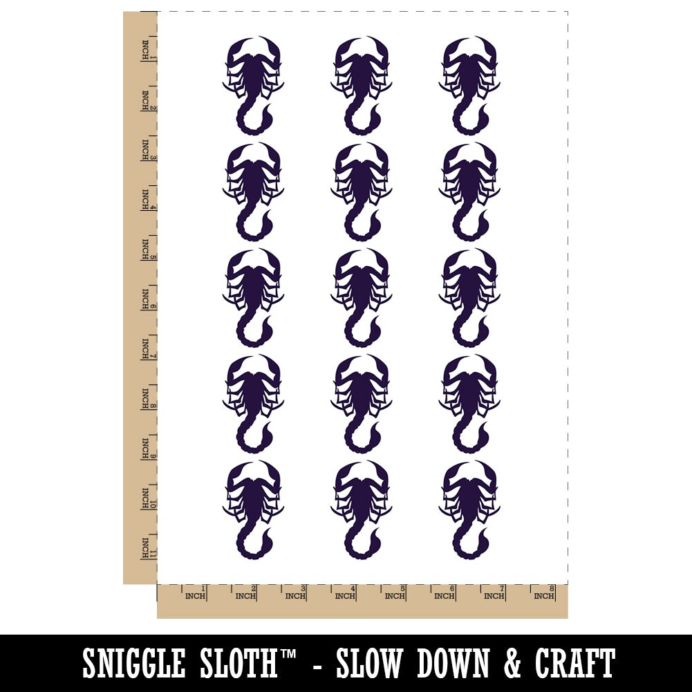 Scorpion Silhouette Temporary Tattoo Water Resistant Fake Body Art Set Collection (1 Sheet)