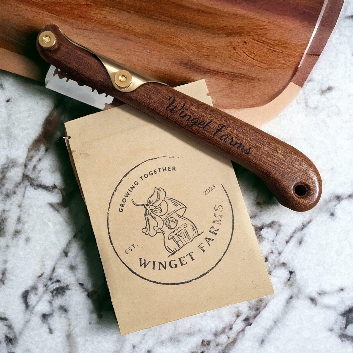 Baker's Traditional Bread Lame - Winget Farms Engraved Bread Scoring Tool  for Artisan sourdough and breads baked goods - Gifts for Baker