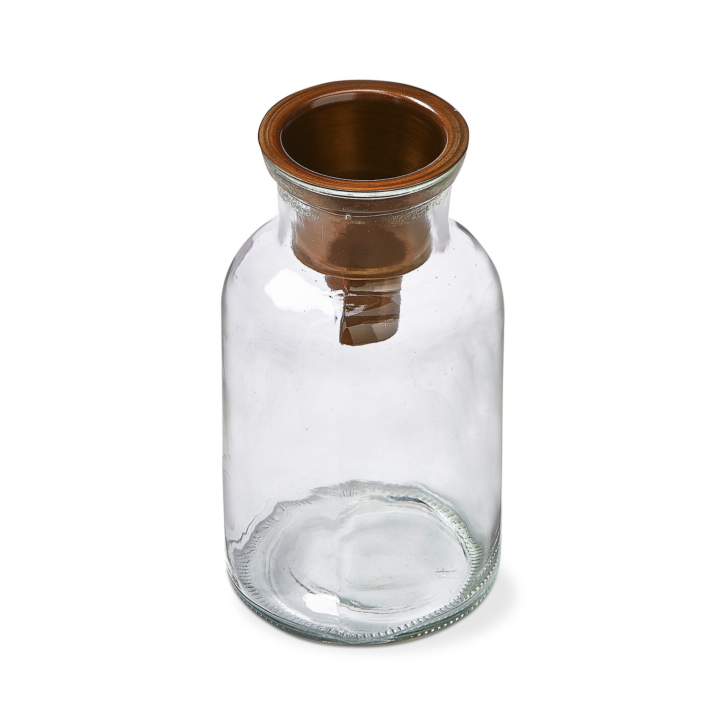 Mercantile Clear Glass Jar Tealight Taper Candle Holder, 3.5L x 3.5W x 6.0H inches