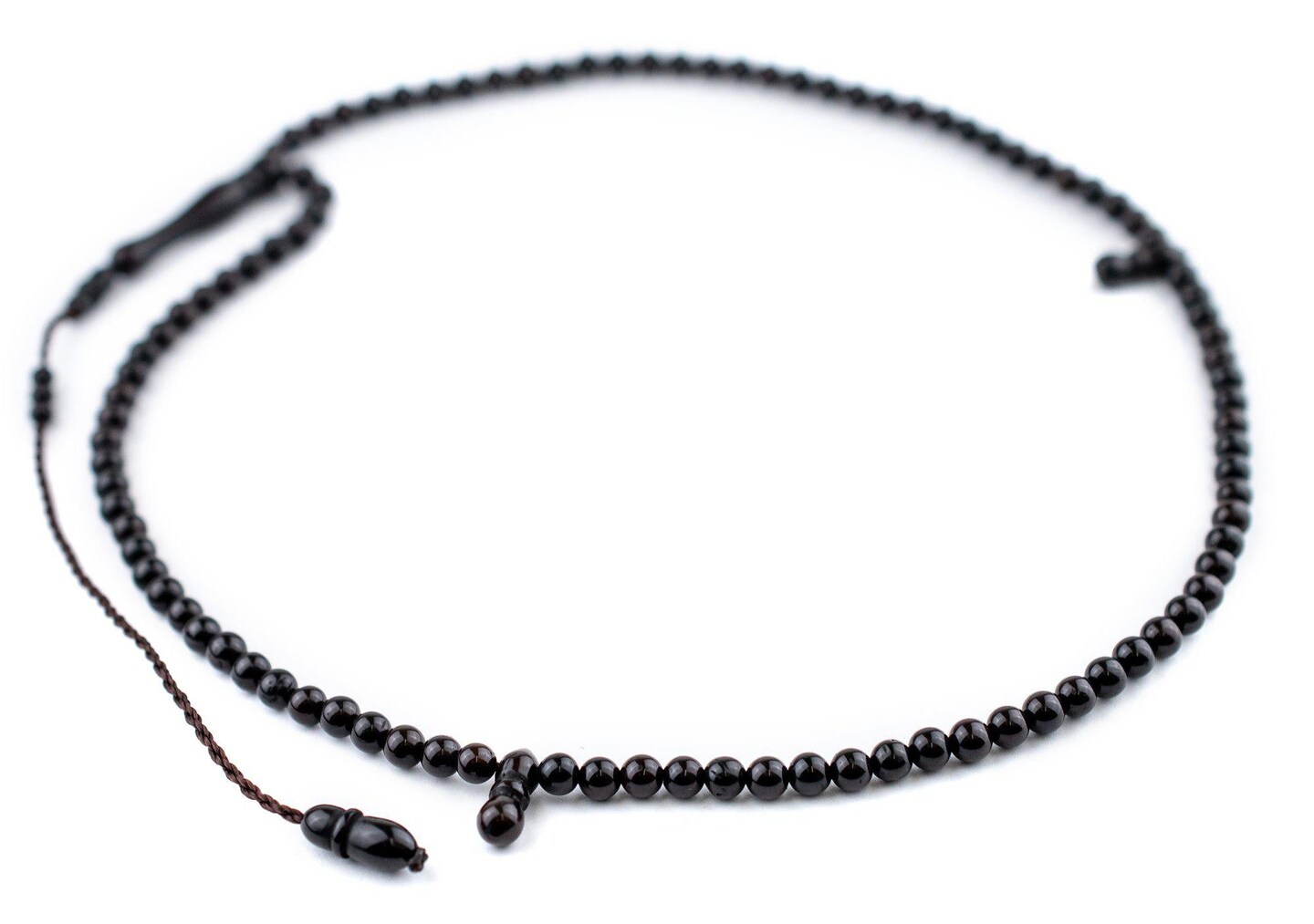 99  Black Round Wooden Arabian Prayer Beads (4mm), Islamic Tasbih, Ramadan Gift, Quality Middle Eastern Beads - The Bead Chest