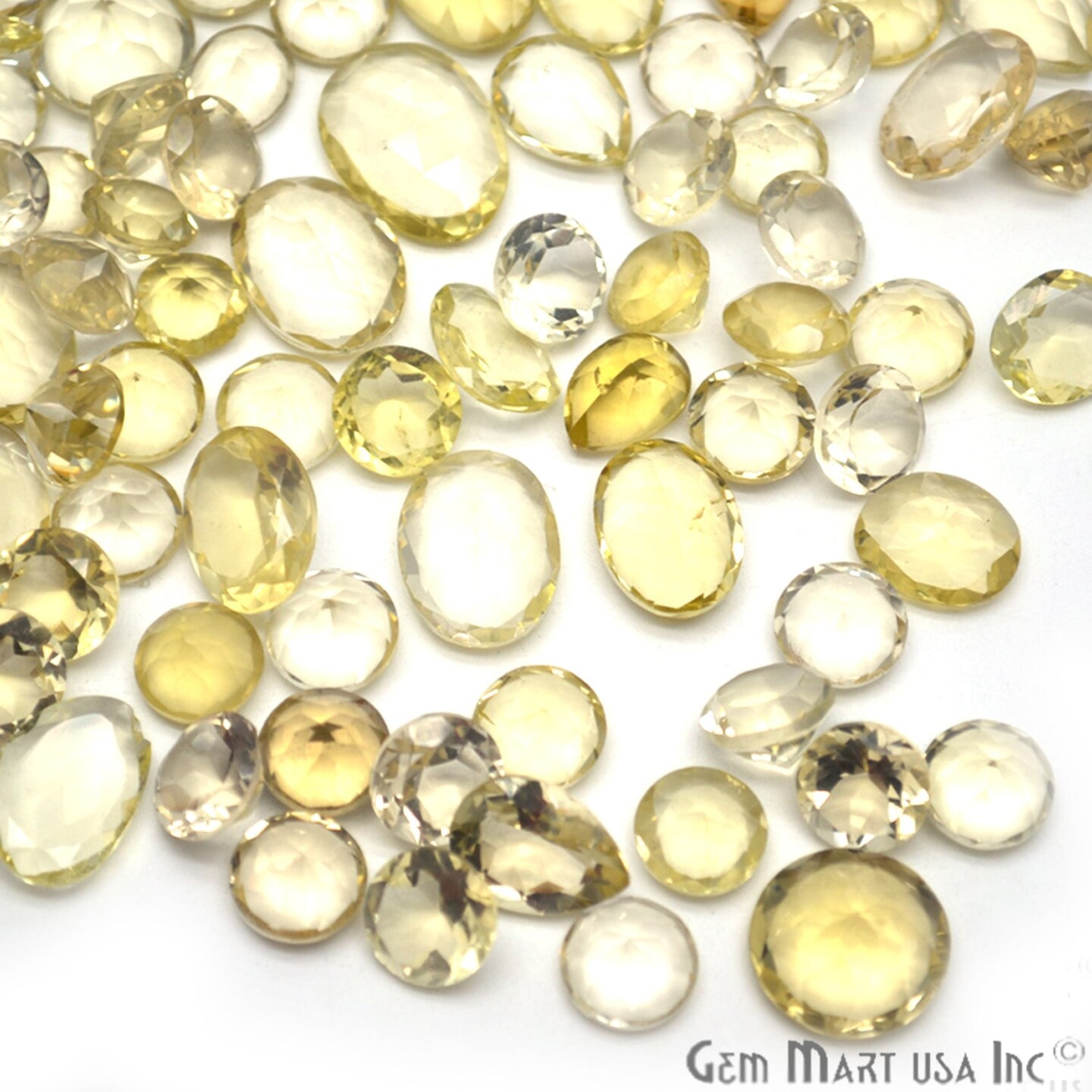 Lemon Topaz Gemstone, 100% Natural Faceted Loose Gems, November Birthstone, 10-20mm, 100 Carats, GemMartUSA (LT-60010)