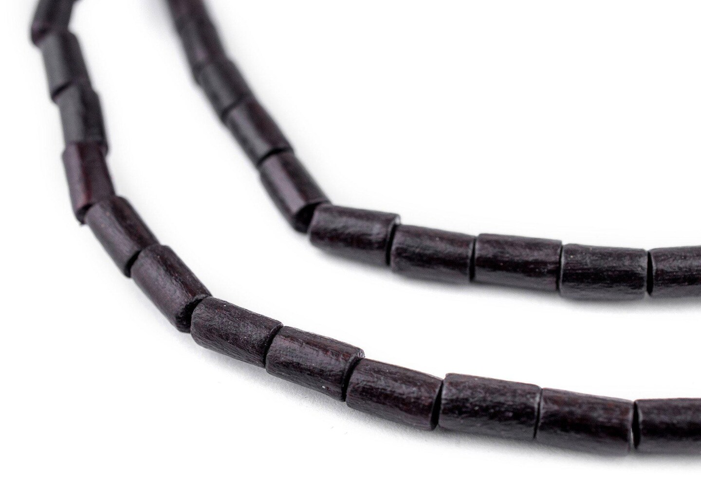 The Bead Chest Dark Brown Tube Natural Wood Beads (7x5mm): Organic Eco-Friendly Wooden Bead Strand for DIY Jewelry, Crafts, Necklace and Bracelet Making