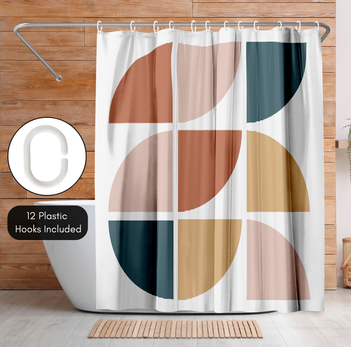 Mid Century Circles by ArtPrink Shower Curtain 71&#x22; x 74&#x22;