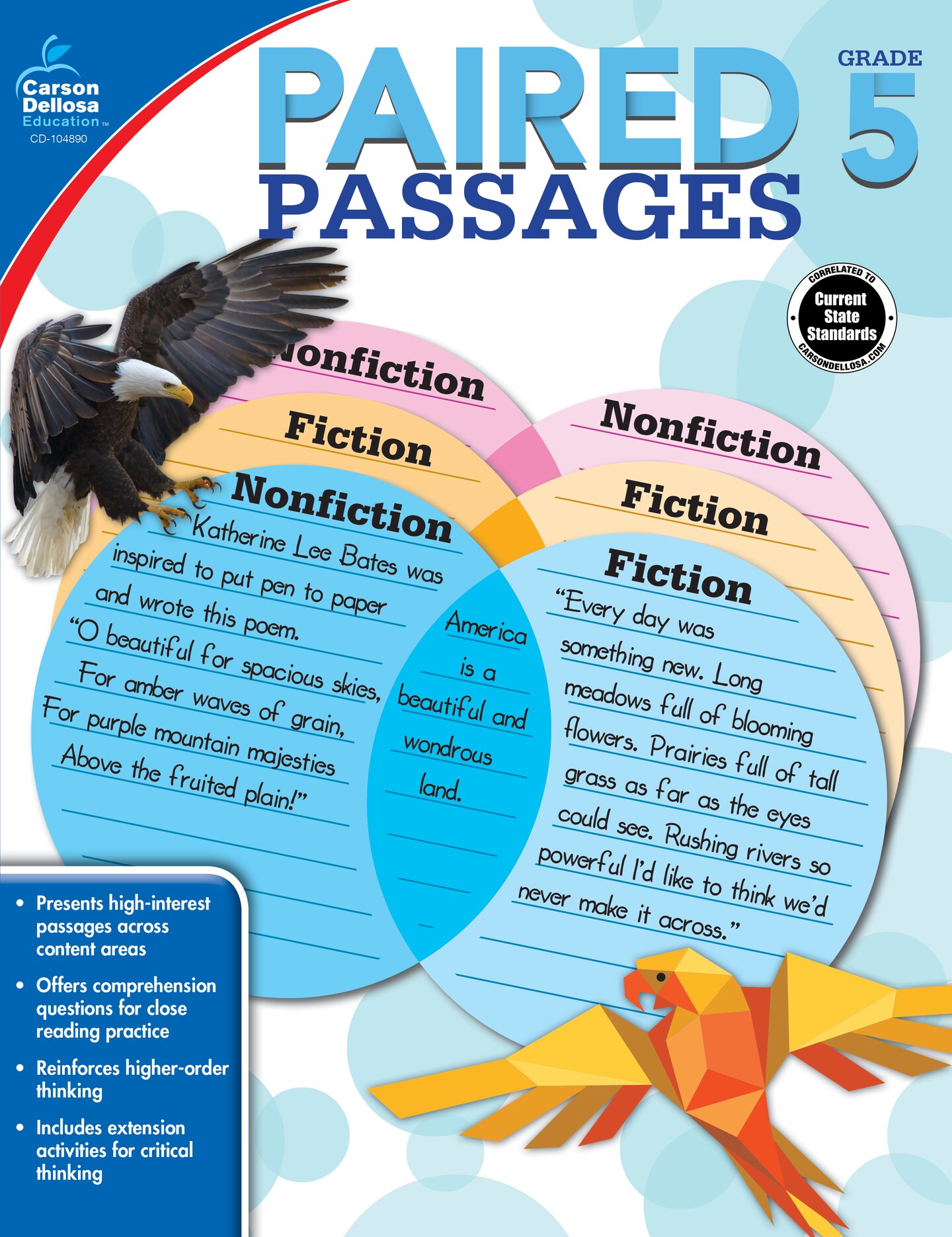 Carson Dellosa Paired Passages, Grade 5 Workbook