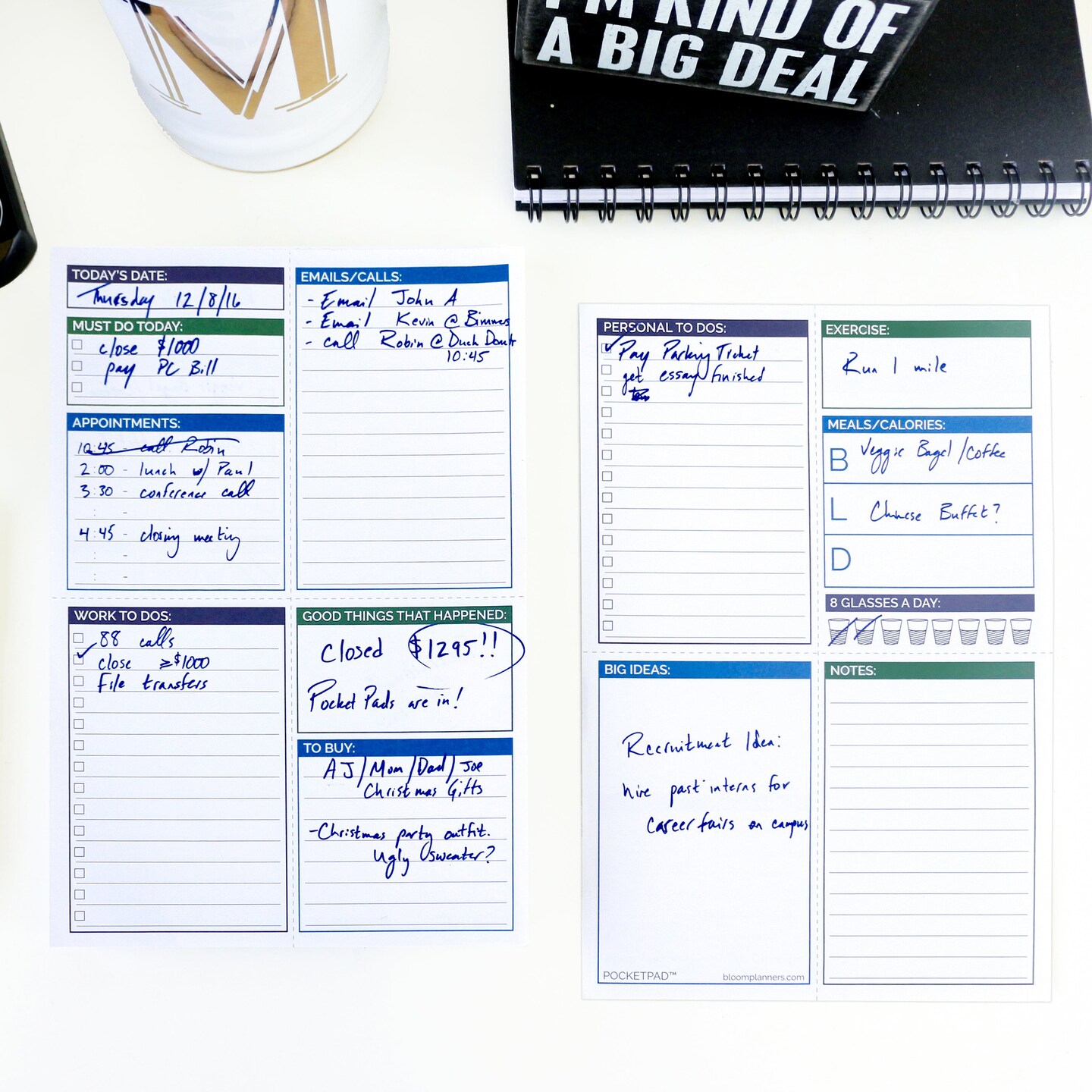 bloom daily planners Planning Pad, 6&#x22; x 9&#x22;, Double Sided Pocket Pad