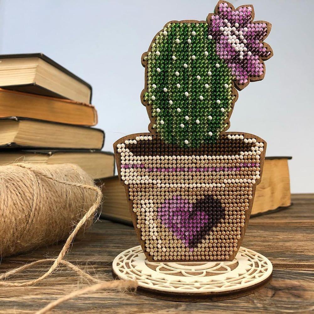 Bead embroidery kit on wood
