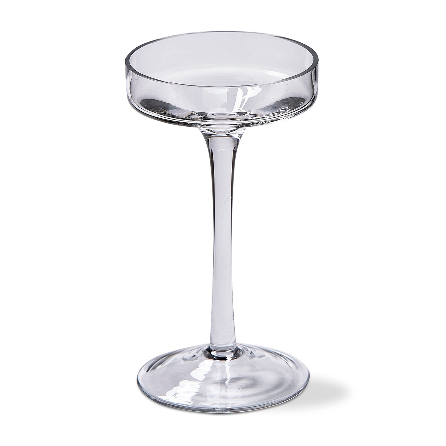 Paloma Pulled Clear Glass Stem Pillar Candle Holder Small 3.5L x 3.5W x 6.3H inches