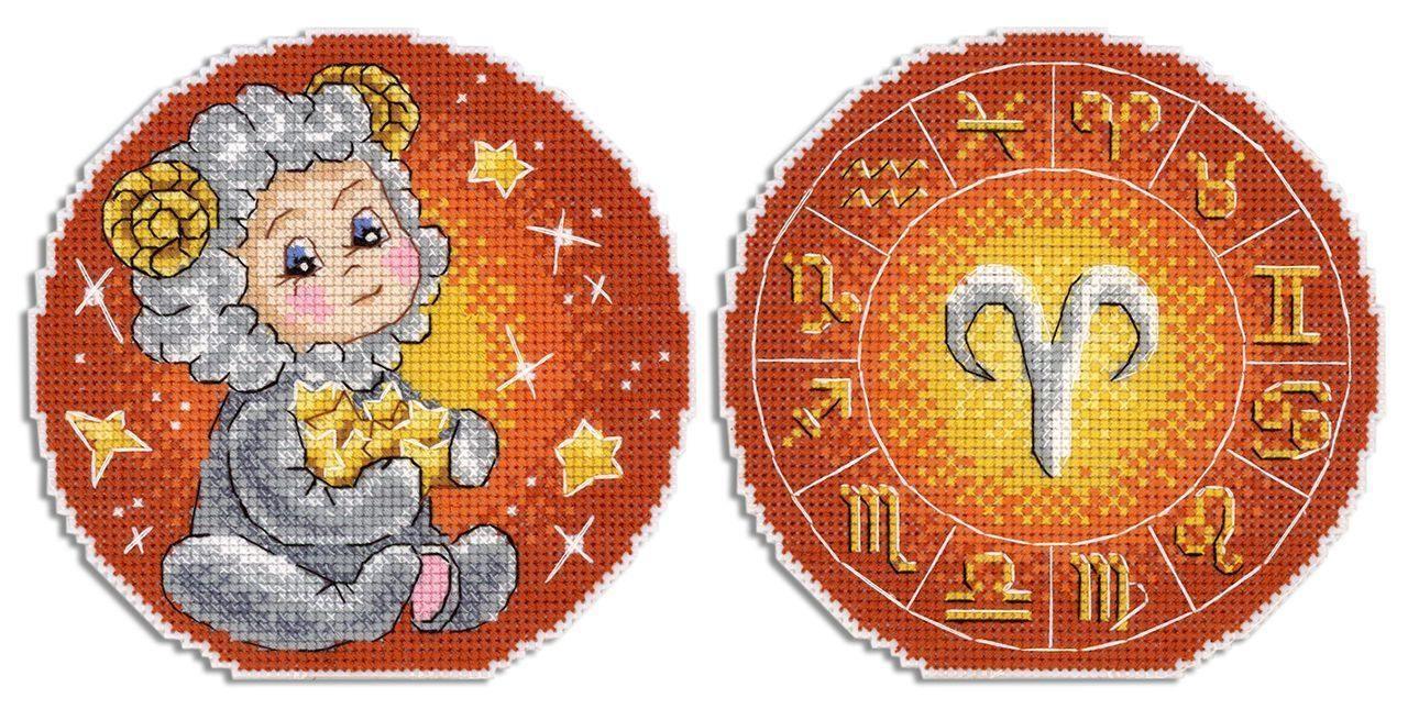 Zodiac Signs. Aries SR-695 Plastic Canvas Counted Cross Stitch Kit