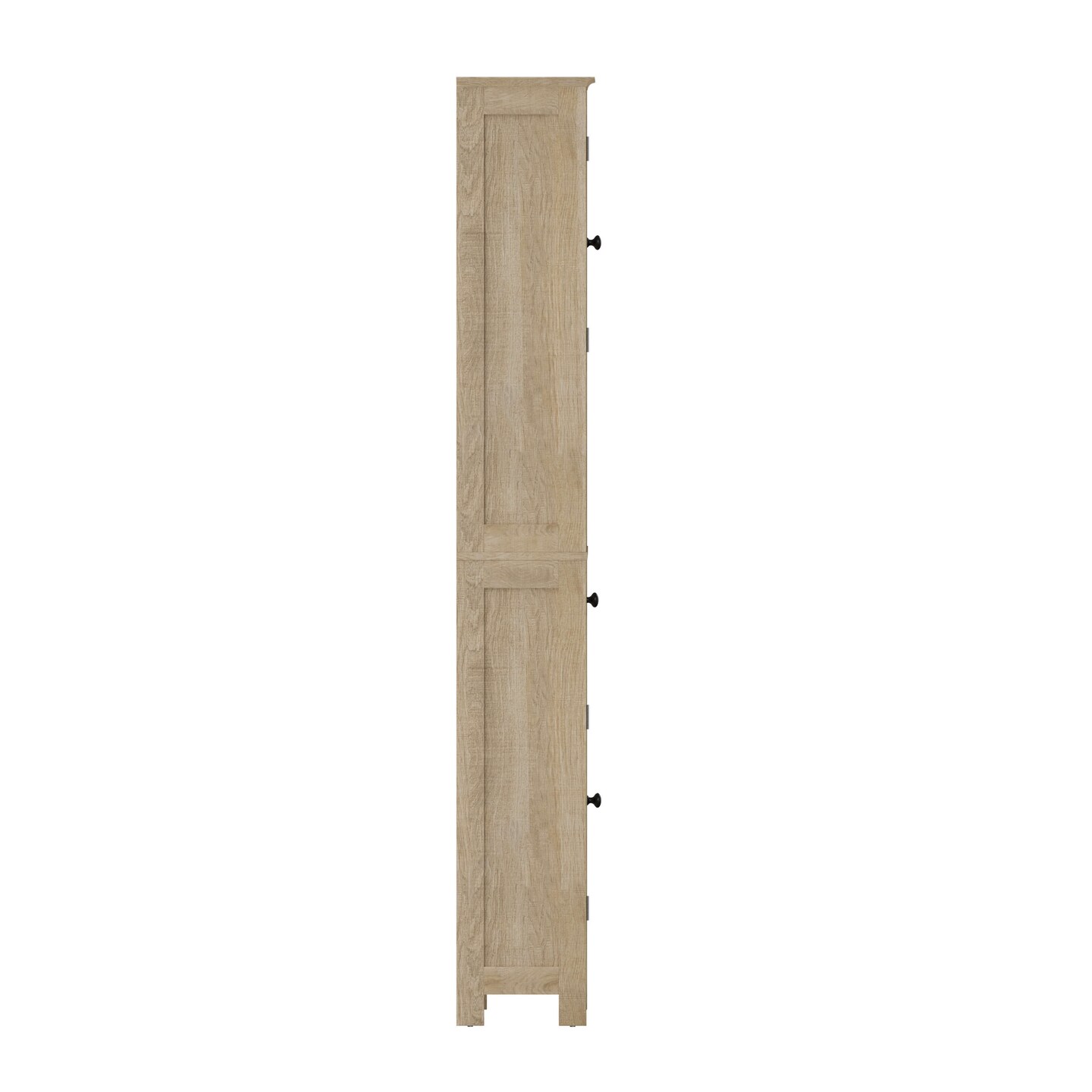Merrick Lane Delilah Slim Linen Tower Organizer with Storage Drawer, Upper and Lower Cabinets with Magnetic Closure Doors and Open Shelf