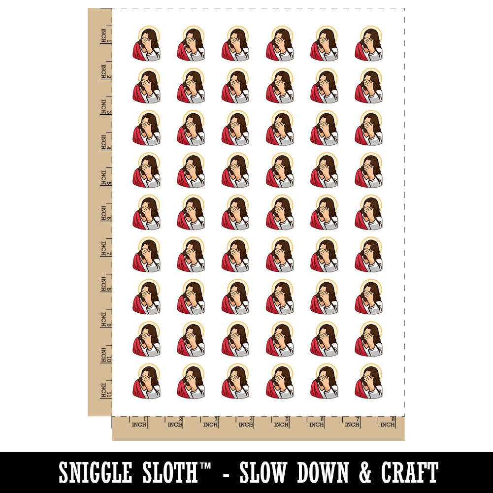 Disapproving Jesus Face Palm Temporary Tattoo Water Resistant Fake Body Art Set Collection (1 Sheet)