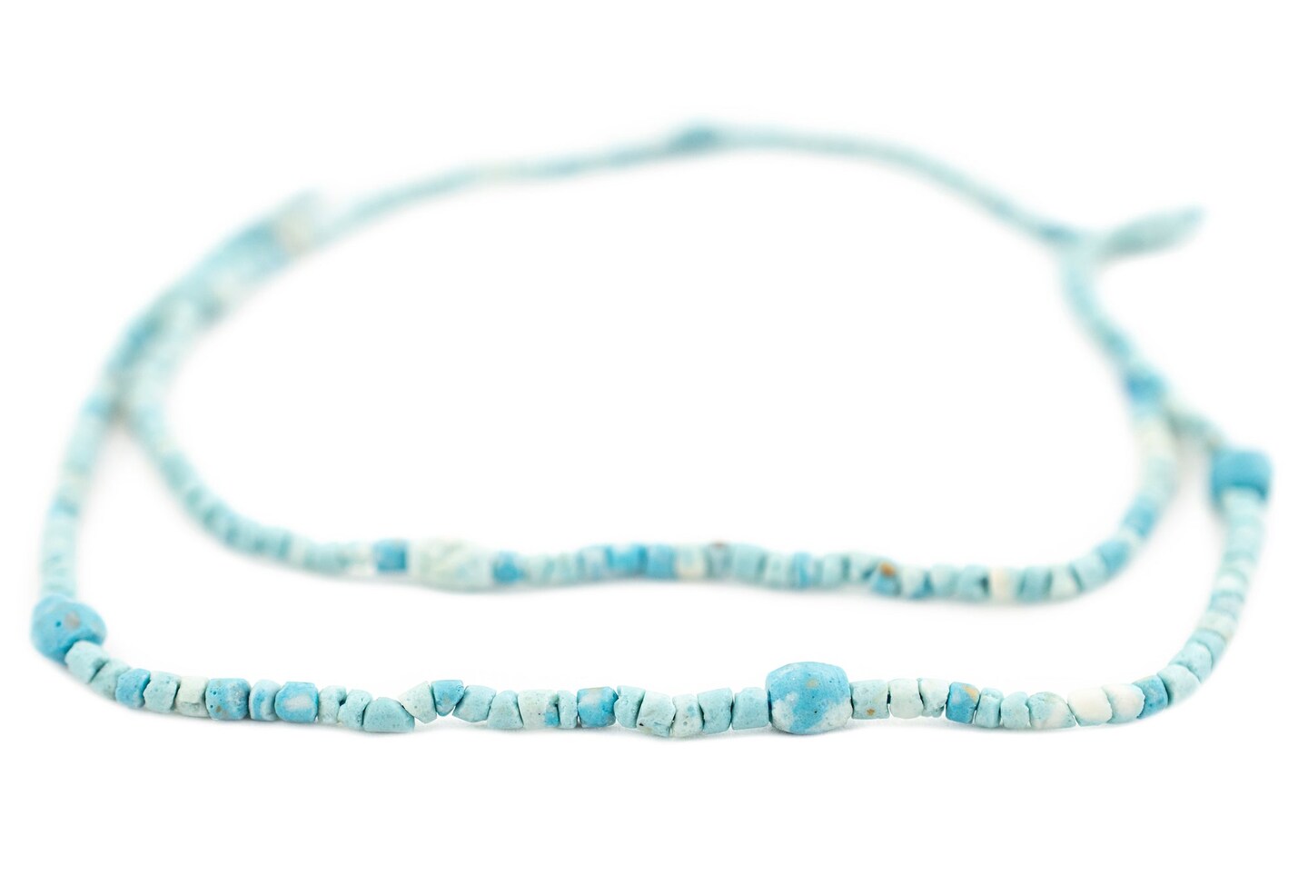 TheBeadChest Middle Eastern Turquoise Heishi Beads 4mm Afghanistan Blue Gemstone 18 Inch Strand