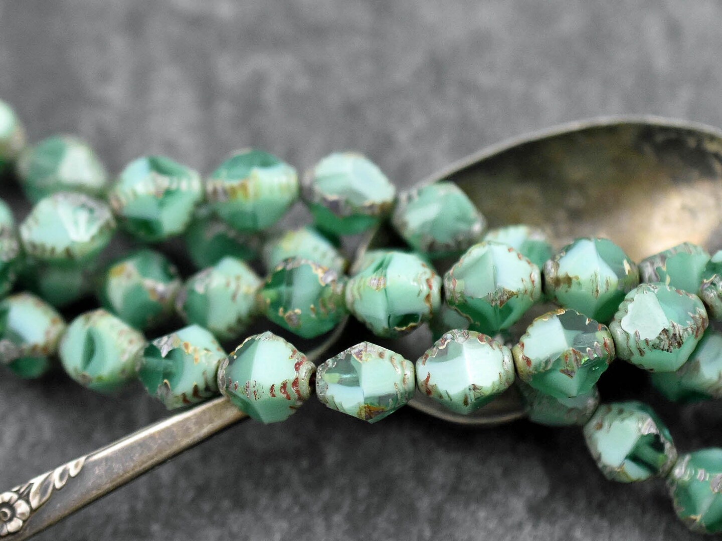 *6* 8x10mm Tropical Splendor Faceted Bicone Beads