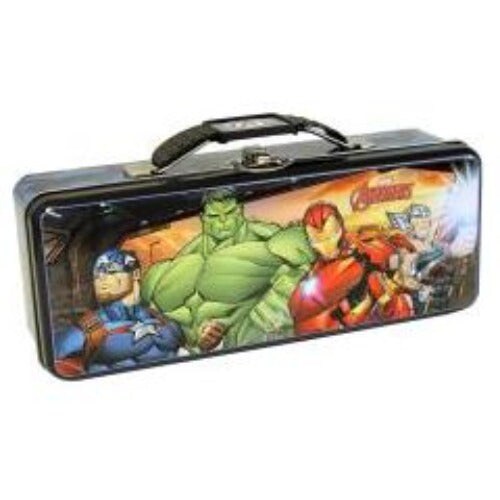Avengers Tin Pencil Box With Handle Kids School Supplies Marvel Characters