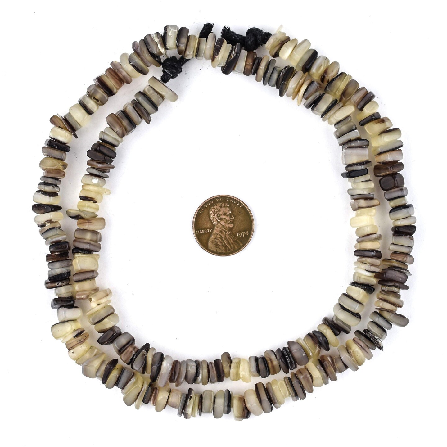 The Bead Chest Brown Square Cut Natural Shell Heishi Beads (8mm)
