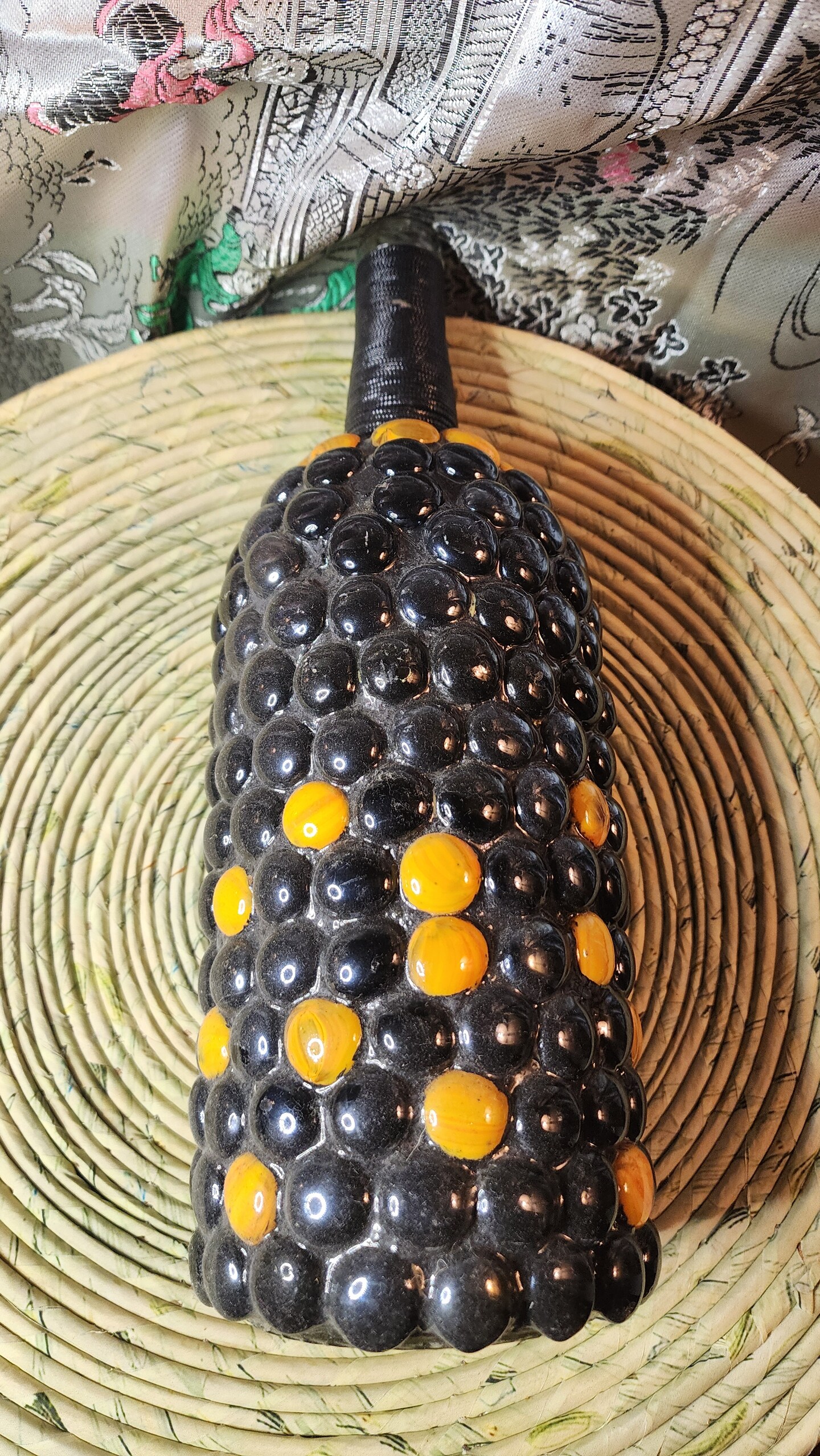 Repurposed Upcycled Artful Mosaic Wine Bottles and Vases