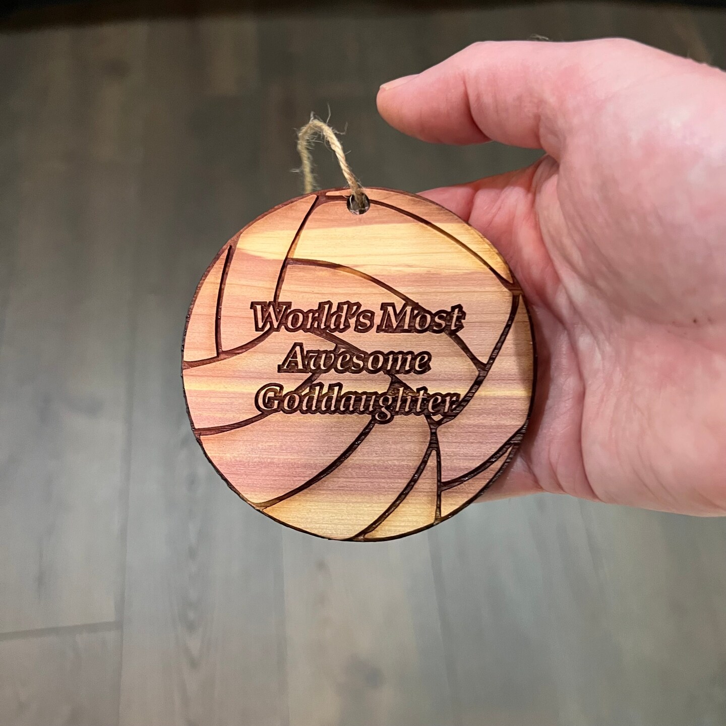 Volleyball Worlds most awesome Goddaughter - Cedar Ornament Volleyball Worlds most awesome Goddaughter - Cedar Ornament