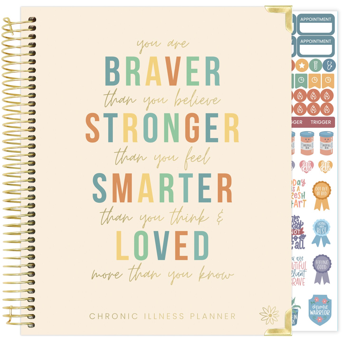 bloom daily planners Chronic Illness Planner, 7&#x22; x 9&#x22;, You Are Stronger Than You Think