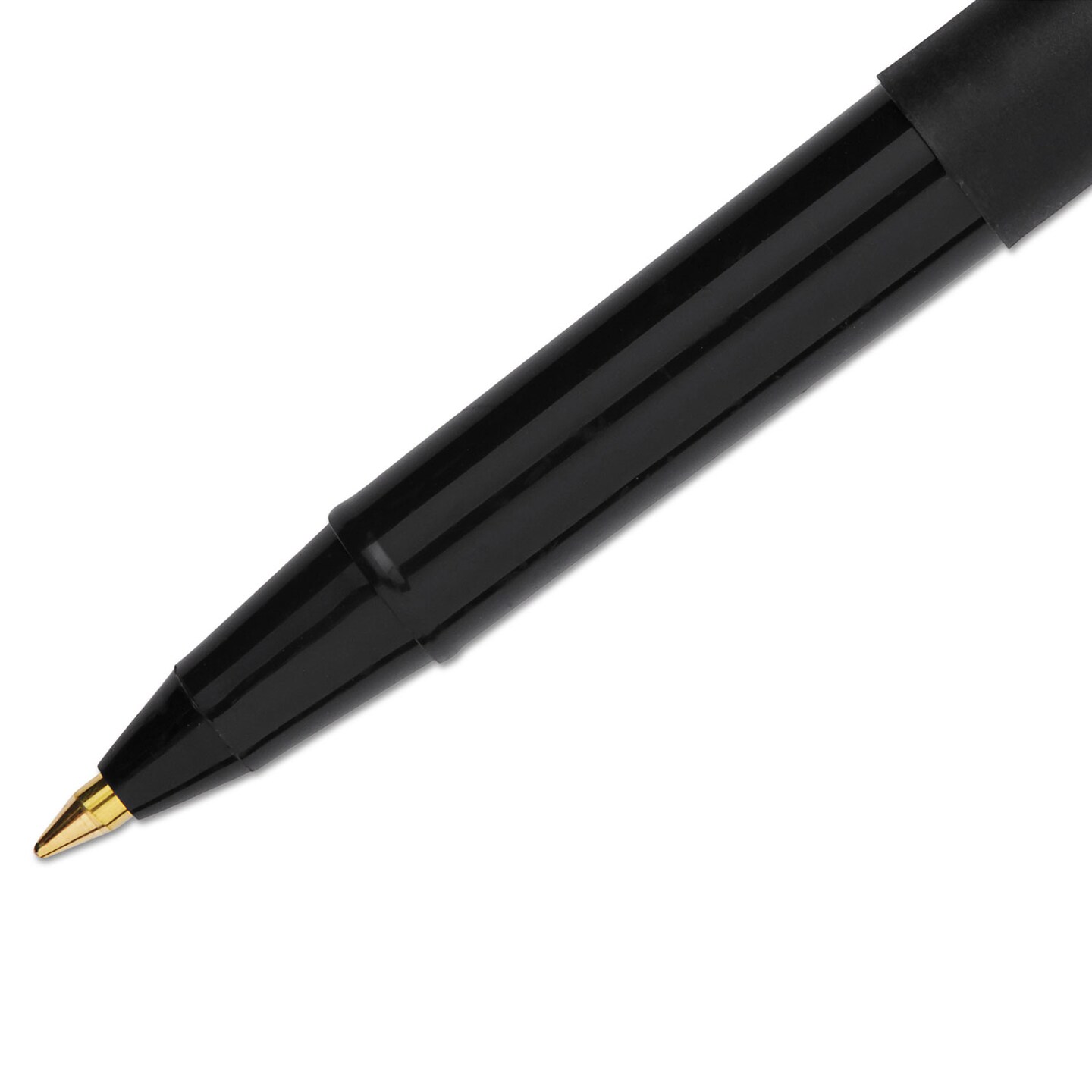 Uni-Ball ONYX Stick Roller Ball Pen, Fine 0.7mm, Black Ink, Black Matte Barrel, Dozen