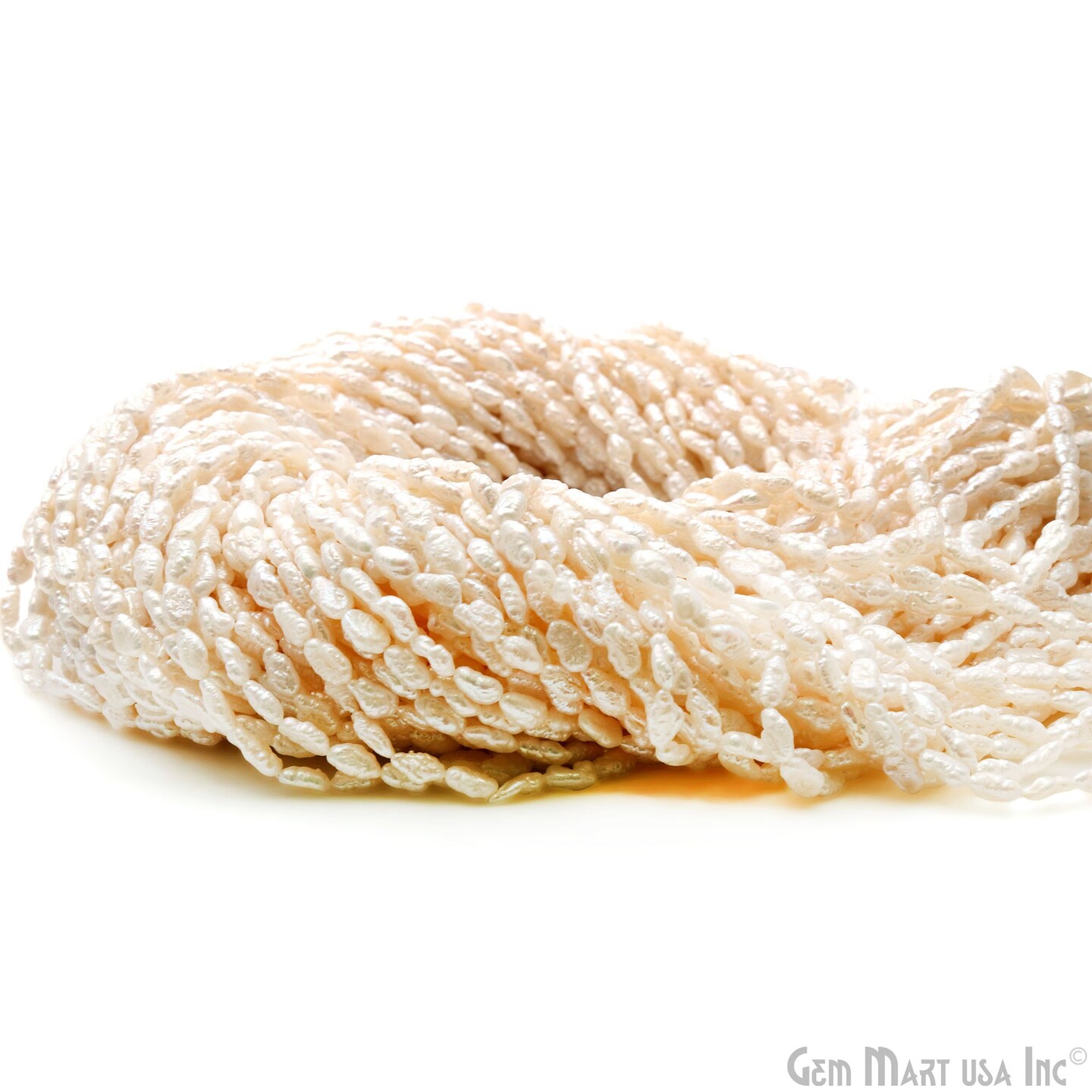 Free Form Pearl Beads, Irregular Smooth Pearl Gemstone Beads, Drilled Pearl Strand, 2-3mm, 16 inch, GemMartUSA (DRPR-70006)