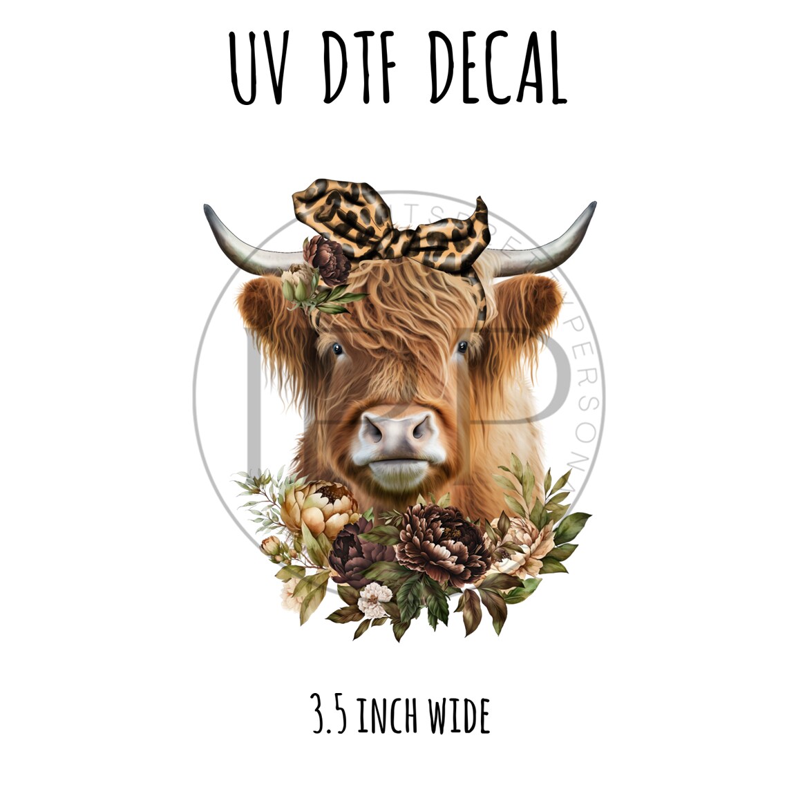 #281  -Leopard Cow  3.5 inch wide UV DTF decal