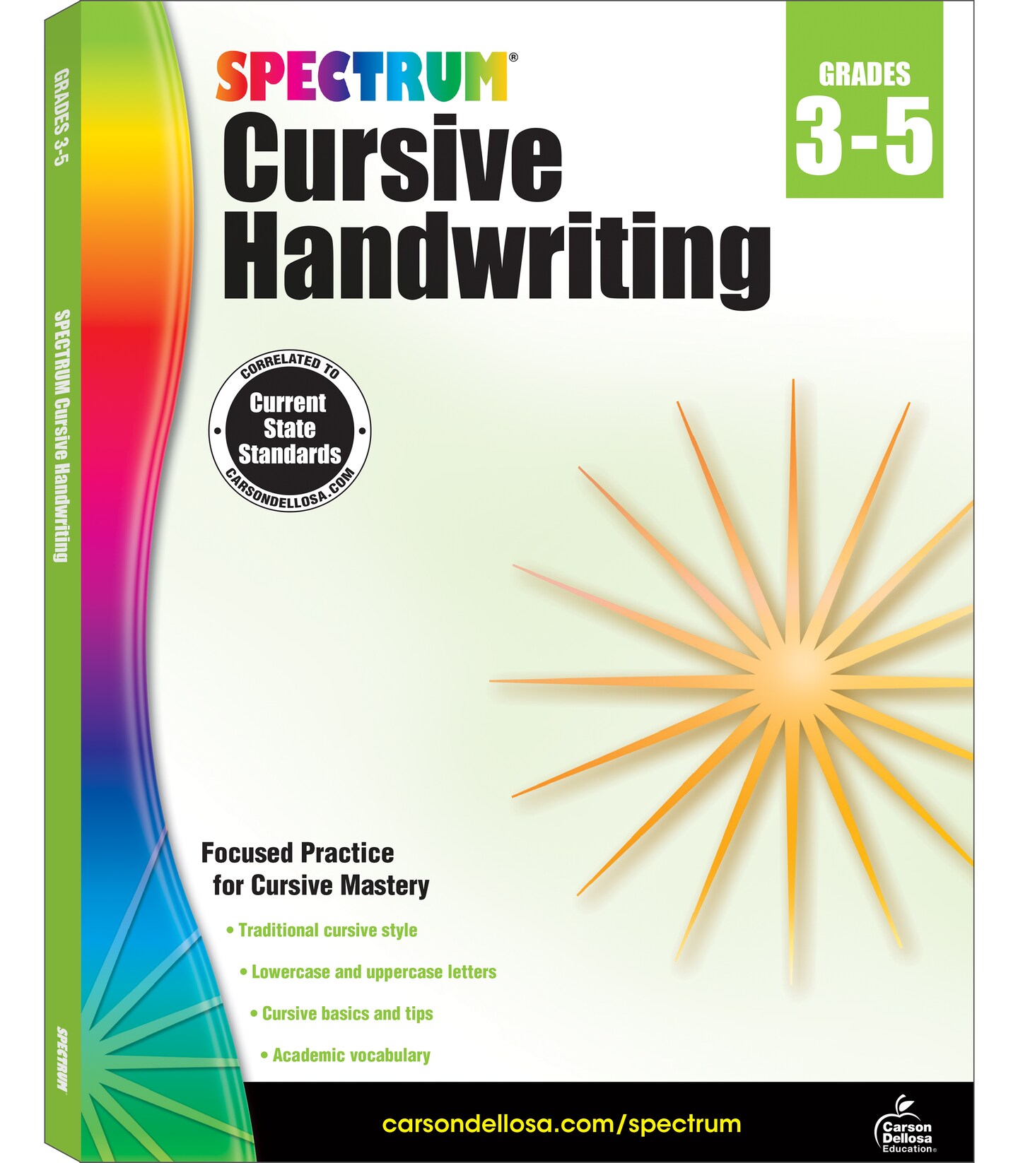Spectrum Cursive Handwriting Workbook for Kids Ages 8 to 12, Letters and Cross-Curricular Words Cursive Handwriting Workbook for Kids, Grades 3 to 5 - 96 Pages