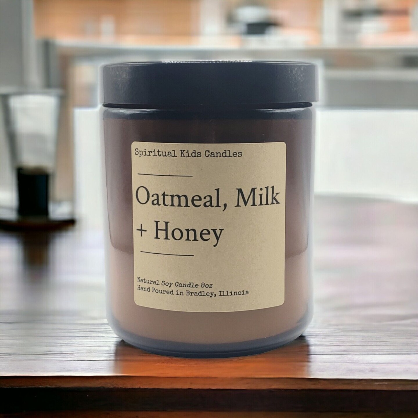 Oatmel, Milk &#x26; Honey Soy Candle 8oz 35-40 Hours Hand Poured with All Natural Soy wax and Fragrant Oils! | Birthday Gift | Christmas Gift