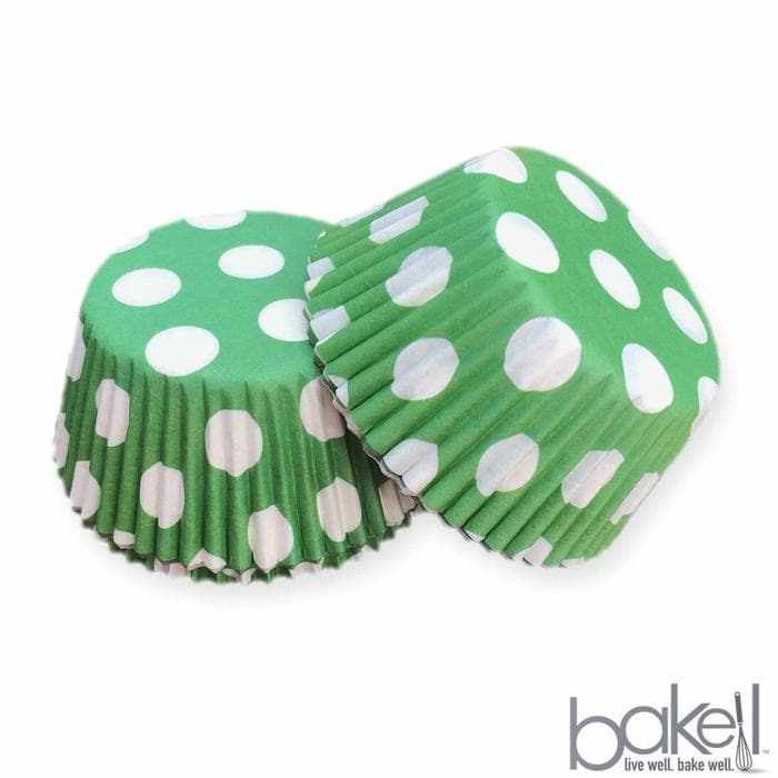 Light Green and White Polka Dot Standard Size Cupcake Wrappers &#x26; Liners | 25 PC Set